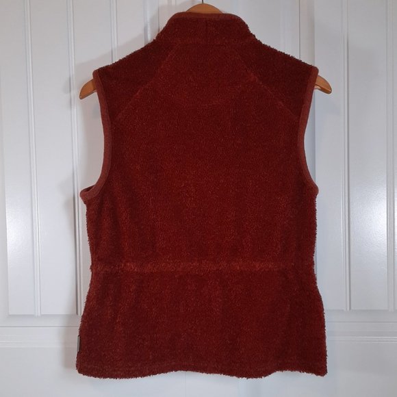 Woolrich Women's Brick Red Faux Shearling Full Zip Vest SZ S - Picture 5 of 10